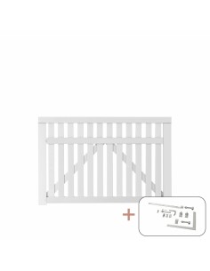 Country enkeltlåge - 150×98 cm - hvid - inkl. beslag