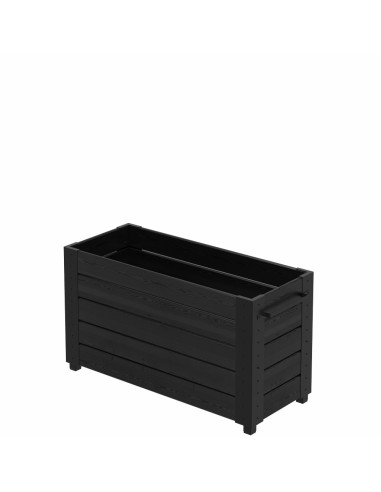 Cubic blomsterkasse m/fødder - 120×50×67 cm - sort