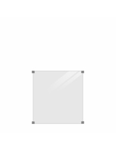 Hærdet glashegn - 90×91 cm - røgfarvet gråsort - m/galv....