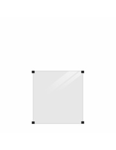 Lamineret glashegn - 90×91 cm - røgfarvet gråsort -...