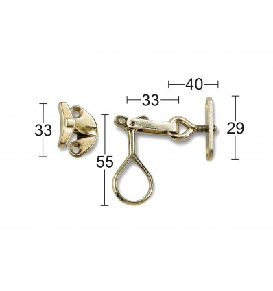 Habo anverfer med gevindplade 2stk. guldkromat