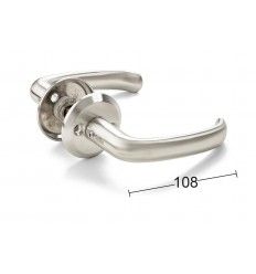 Habo dørgreb udv/indv. rustfri m/rosetter