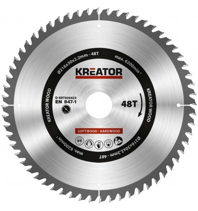 Kreator rundsavsklinge 216 mm - 48 tænder